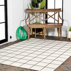 Grid Modern Squares Indoor/Outdoor Area Rug - JONATHAN Y -Furniture store GUEST 427fe0b6 3ece 4964 a258 0a1fca47b13f