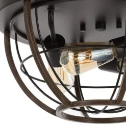 15.75" 3-Light Lyla Rustic Farmhouse Iron LED Flush Mount Wood Finished/Oil Rubbed Bronze - JONATHAN Y -Furniture store GUEST 4282212e 67a7 4739 bc57 969c5c5abb54