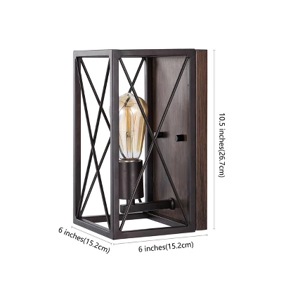 JONATHAN Y Norris X-Frame 1-Light Farmhouse Rustic Iron LED Sconce 2 JONATHAN Y Norris X-Frame 1-Light Farmhouse Rustic Iron LED Sconce - Image 2