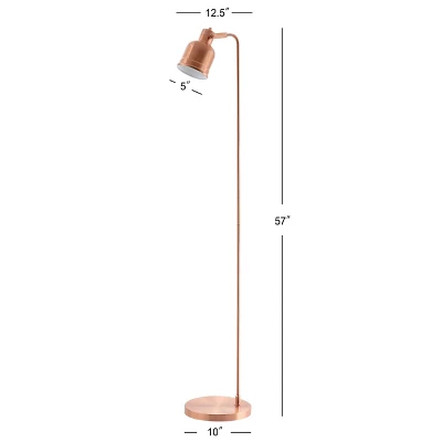 57" Metal Brandon Task Floor Lamp (Includes LED Light Bulb) Copper - JONATHAN Y 3 57" Metal Brandon Task Floor Lamp (Includes LED Light Bulb) Copper - JONATHAN Y - Image 3