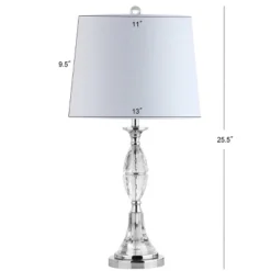 25.5" (Set Of 2) Reid Crystal Table Lamp (Includes LED Light Bulb) Clear - JONATHAN Y -Furniture store GUEST 449407ca 7487 4e86 bbd5 8b6abf594708