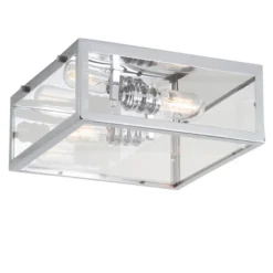 12" Metal/Glass Grayson Flush Mount (Includes Energy Efficient Light Bulb) - JONATHAN Y 10 12" Metal/Glass Grayson Flush Mount (Includes Energy Efficient Light Bulb) - JONATHAN Y -Furniture store GUEST 4607f2db 83e6 4254 a931 ffb3dab92b8a
