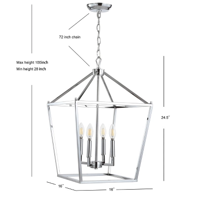 16" Metal Pagoda Lantern Pendant (Includes LED Light Bulb) - JONATHAN Y 3 16" Metal Pagoda Lantern Pendant (Includes LED Light Bulb) - JONATHAN Y - Image 3