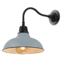 JONATHAN Y Aurora Farmhouse Industrial Indoor/Outdoor Iron LED Gooseneck Arm Outdoor Sconce -Furniture store GUEST 4861a999 0e29 431c b81e 0fb7875e5cbc