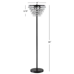 60" Crystal/Metal Jemma Floor Lamp (Includes Energy Efficient Light Bulb) - JONATHAN Y -Furniture store GUEST 48cc7298 f47c 4a9e bd47 76fb7e34d448
