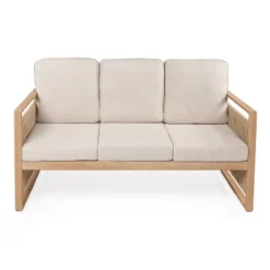 Gable 3-Seat Mid-Century Modern Roped Acacia Wood Outdoor Sofa With Cushions - JONATHAN Y -Furniture store GUEST 4912bfcd 7410 40ec 87b5 80a593f23c51