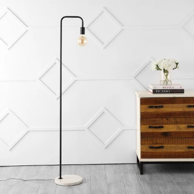 JONATHAN Y Vega 60" Minimalist Edison Metal/Marble Floor Lamp: Solid Marble Base, ETL Listed 5 JONATHAN Y Vega 60" Minimalist Edison Metal/Marble Floor Lamp: Solid Marble Base, ETL Listed - Image 5