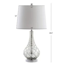 25.5" (Set Of 2) Darren Glass Table Lamp (Includes LED Light Bulb) Silver - JONATHAN Y -Furniture store GUEST 49961673 e6c2 4c1f a788 60728222af08