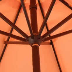 JONATHAN Y Tracy 9 Ft. Classic MidCentury Scalloped Fringe Market Patio Umbrella With Auto-Tilt, Crank, Wind Vent And UV Protection -Furniture store GUEST 49ad9931 82a6 4e84 ad7c 45e0a8508b2b