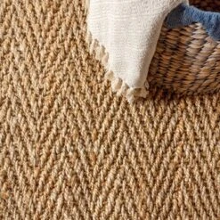 Espina Hand Woven Herringbone Chunky Jute Indoor Area Rug - JONATHAN Y -Furniture store GUEST 4a684932 ab36 42b7 9825 cc5ee08b1029