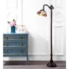 60" Dragonfly Tiffany Style Arched Floor Lamp (Includes LED Light Bulb) Bronze - JONATHAN Y
