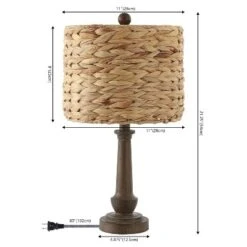 Set Of 2 21.25"Leona Rustic Farmhouse Handwoven Rattan/Resin Table Lamps (Includes LED Light Bulb) Brown Wood Finish - JONATHAN Y: Boho Style -Furniture store GUEST 4c57cfae cd2e 4206 b47b f8ada0f0d6a0