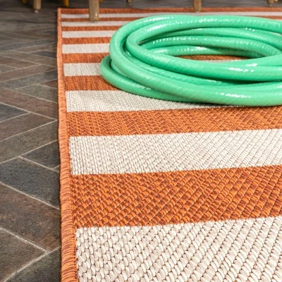 Negril Two-Tone Wide Stripe Indoor/Outdoor Area Rug - JONATHAN Y 2 Negril Two-Tone Wide Stripe Indoor/Outdoor Area Rug - JONATHAN Y - Image 2