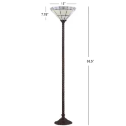 68.57" Moore Tiffany Style Torchiere Floor Lamp (Includes LED Light Bulb) Bronze - JONATHAN Y -Furniture store GUEST 4e8ef8e5 443e 4d5a 8365 4c553c1c5f66