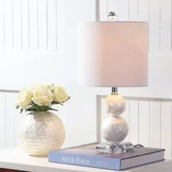 19" Bailey Seashell Table Lamp (Includes LED Light Bulb) White - JONATHAN Y