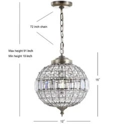 12" Crystal/Metal Georgina Chandelier Pendant (Includes Energy Efficient Light Bulb) Antique Brass - JONATHAN Y 6 12" Crystal/Metal Georgina Chandelier Pendant (Includes Energy Efficient Light Bulb) Antique Brass - JONATHAN Y -Furniture store GUEST 5073dea5 2984 4a1f a267 d35b15e2c00c