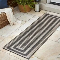 JONATHAN Y Argo Classic Nautical Mitre Stripe Reversible Machine-Washable Indoor/Outdoor Area Rug -Furniture store GUEST 52f827e4 1c3d 4959 ad4b 7cd3ef93f06c