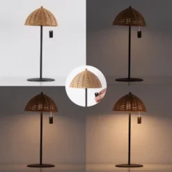 JONATHAN Y Tilly Modern Coastal Indoor/Outdoor Wicker Shade Rechargeable/Cordless Dimmable Integrated LED Table Lamp -Furniture store GUEST 52fc6ff3 fdd0 469b 924f 418e1b733632