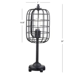 20" Metal Odette Industrial Table Lamp (Includes Light Bulb) Black - JONATHAN Y -Furniture store GUEST 5647fb16 b9c8 4103 8aa0 6333264accc2