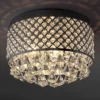14.7" Crystal Drops/Metal Evelyn Flush Mount (Includes Energy Efficient Light Bulb) Chrome - JONATHAN Y