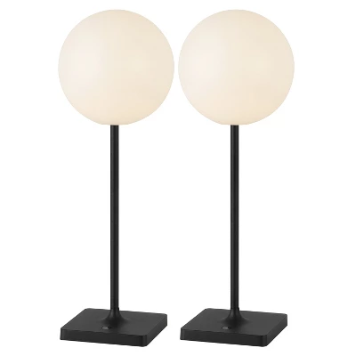 JONATHAN Y Allie Modern Minimalist Indoor/Outdoor Metal Globe Rechargeable/Cordless Dimmable Integrated LED Table Lamp With Touch Sensor 8 JONATHAN Y Allie Modern Minimalist Indoor/Outdoor Metal Globe Rechargeable/Cordless Dimmable Integrated LED Table Lamp With Touch Sensor - Image 8