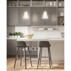 7.5" Adjustable Metal Goldwater Drop Pendant (Includes Energy Efficient Light Bulb) Brass - JONATHAN Y -Furniture store GUEST 588d70fd 38d3 4a7c baa0 0ca8d24e58b3