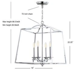 19" Metal Gloria Ceiling Light (Includes Energy Efficient Light Bulb) Chrome - JONATHAN Y -Furniture store GUEST 58e85543 238d 4f94 9925 67e0f489c78c