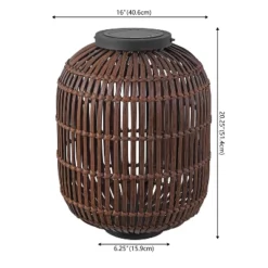 JONATHAN Y Nara Modern Global Faux Rattan Integrated Indoor/Outdoor LED Solar Powered Lantern -Furniture store GUEST 59547ab2 afe9 4ab7 8398 18c5489567fc
