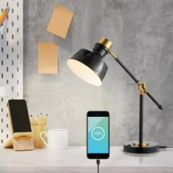 18.5" Allegra Farmhouse Adjustable Cantilever Task Lamp With USB Charging Port (Includes LED Light Bulb) - JONATHAN Y 15 18.5" Allegra Farmhouse Adjustable Cantilever Task Lamp With USB Charging Port (Includes LED Light Bulb) - JONATHAN Y -Furniture store GUEST 5a5cd10c 5895 451d abba 50731303b43d