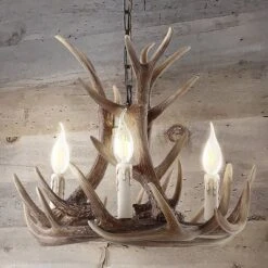 18" LED Adjustable Resin Antler Chandelier Brown - Jonathan Y -Furniture store GUEST 5a853556 55e4 44fb adb1 f333c813dbc9