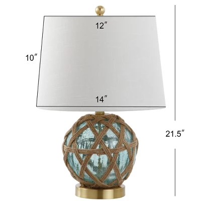 21.5" Glass/Rope Andrews Table Lamp (Includes LED Light Bulb) Blue - JONATHAN Y 3 21.5" Glass/Rope Andrews Table Lamp (Includes LED Light Bulb) Blue - JONATHAN Y - Image 3