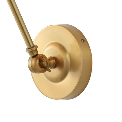 7.5" 1-Light Honeycomb Modern Contemporary Arm-Adjustable Iron/Glass LED Sconce Brass Gold/Clear - JONATHAN Y: UL Listed, Mid-Century Design 6 7.5" 1-Light Honeycomb Modern Contemporary Arm-Adjustable Iron/Glass LED Sconce Brass Gold/Clear - JONATHAN Y: UL Listed, Mid-Century Design - Image 6