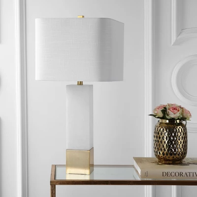 29" Metal/Marble Jeffrey Table Lamp (Includes LED Light Bulb) Gold - JONATHAN Y 2 29" Metal/Marble Jeffrey Table Lamp (Includes LED Light Bulb) Gold - JONATHAN Y - Image 2