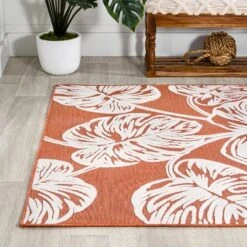 JONATHAN Y Tobago High-Low Two-Tone Monstera Leaf Floral Indoor/Outdoor Area Rug 12 JONATHAN Y Tobago High-Low Two-Tone Monstera Leaf Floral Indoor/Outdoor Area Rug -Furniture store GUEST 5f4a5c49 95db 4bd2 a83d 536d5059babe