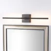 28" LED Makena Dimmable Metal Wall Sconce Black - JONATHAN Y: Modern Vanity Fixture, ETL Listed, No Shade