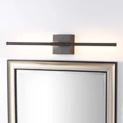 28" LED Makena Dimmable Metal Wall Sconce Black - JONATHAN Y: Modern Vanity Fixture, ETL Listed, No Shade