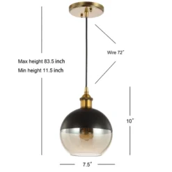 7.5" Metal Adjustable Nixon Drop Globe Pendant (Includes Energy Efficient Light Bulb) Brass - JONATHAN Y -Furniture store GUEST 5ffd2267 59c8 4fa1 9949 787c69a6bbf9