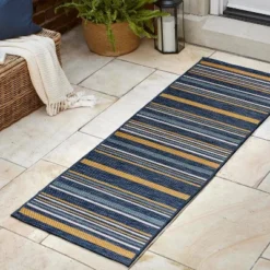 JONATHAN Y Janus Classic Coastal Ticking Stripe Reversible Machine-Washable Indoor/Outdoor Area Rug -Furniture store GUEST 61c97ccc f346 4b63 8e1a be66c7c69e85