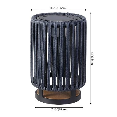 JONATHAN Y Sawara Modern Minimalist Faux Rattan Integrated Indoor/Outdoor LED Solar Powered Lantern 3 JONATHAN Y Sawara Modern Minimalist Faux Rattan Integrated Indoor/Outdoor LED Solar Powered Lantern - Image 3