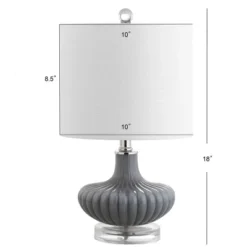 18" Glass And Lucite Kamille Table Lamp (Includes LED Light Bulb) Gray - JONATHAN Y -Furniture store GUEST 63e2e520 9889 422e b586 05b5f53fc30e