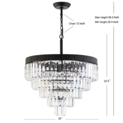 20" Wyatt Crystal Chandelier (Includes Energy Efficient Light Bulb) Bronze - JONATHAN Y -Furniture store GUEST 64112f62 dba0 4d96 836d 75eb021b25b4