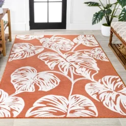 JONATHAN Y Tobago High-Low Two-Tone Monstera Leaf Floral Indoor/Outdoor Area Rug 11 JONATHAN Y Tobago High-Low Two-Tone Monstera Leaf Floral Indoor/Outdoor Area Rug -Furniture store GUEST 653ea7f6 6580 4293 b412 0680503167bf