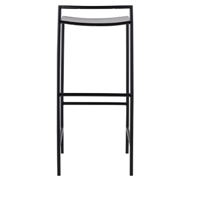 JONATHAN Y Svelte Coastal Contemporary Iron Saddle-Seat Low-Back Bar Stool With Foot Rest 6 JONATHAN Y Svelte Coastal Contemporary Iron Saddle-Seat Low-Back Bar Stool With Foot Rest - Image 6