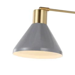 20.5" LED 1-Light Max Swing Arm Mid-Century Iron USB Charging Port Wall Sconce Gray/Brass - JONATHAN Y: Adjustable, Plug-In Fixture -Furniture store GUEST 65fd302a 9f3d 44f6 a191 dbe73791ecb7