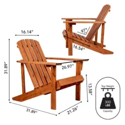 Westport Outdoor Patio Traditional Acacia Wood Adirondack Chair - JONATHAN Y -Furniture store GUEST 663fbf2c 5d12 454a bc6f 92125d947713