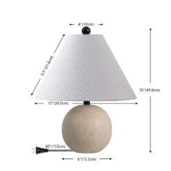 JONATHAN Y Liza Modern Minimalist Travertine Globe LED Table Lamp -Furniture store GUEST 67539b24 34e8 45f1 ab37 e3ce7f72109a
