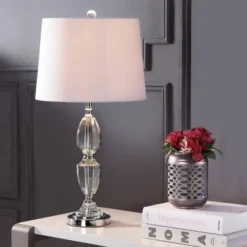 27" Crystal Graham Table Lamp (Includes LED Light Bulb) Clear - JONATHAN Y