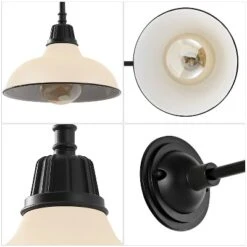 JONATHAN Y Aurora Farmhouse Industrial Indoor/Outdoor Iron LED Gooseneck Arm Outdoor Sconce -Furniture store GUEST 6827065c ea58 4dec bcae 05f6a3910f97