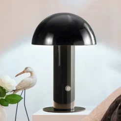 10.75" Boletus Contemporary Bohemian Rechargeable/Cordless Iron LED Mushroom Table Lamp - JONATHAN Y -Furniture store GUEST 68bba71b f613 4ec4 9da0 78634bab7cf4