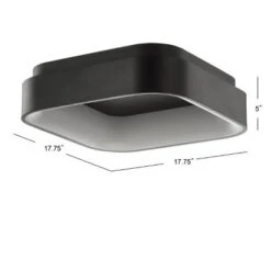 17.75" Metal Rafael Flush Mount (Includes Energy Efficient Light Bulb) Black - JONATHAN Y -Furniture store GUEST 690a0c8d 1629 4de7 9503 4269e7abb534